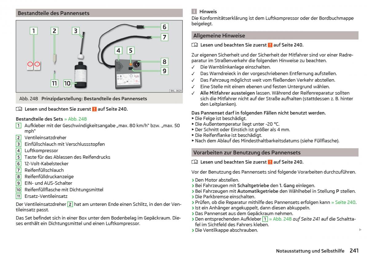 Skoda Superb III 3 Handbuch / page 243