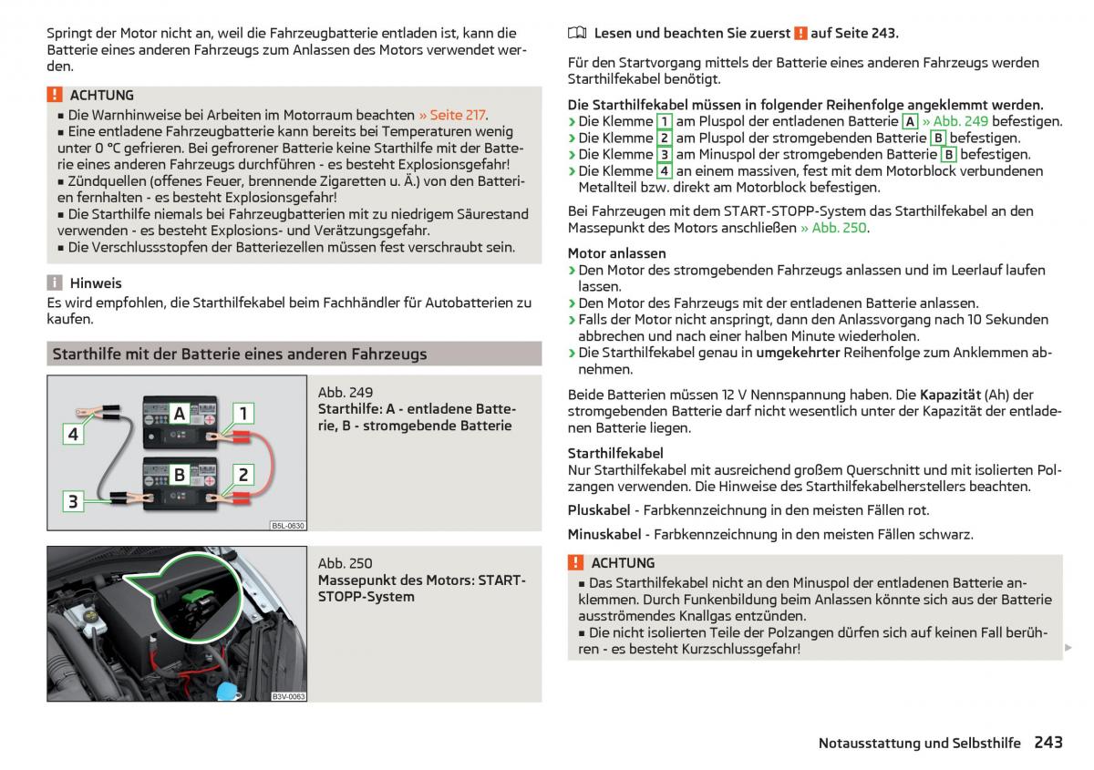 Skoda Superb III 3 Handbuch / page 245