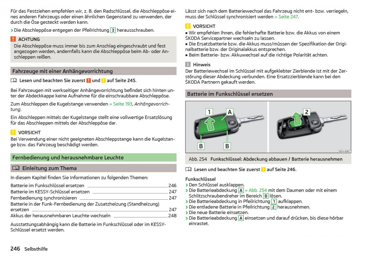 Skoda Superb III 3 Handbuch / page 248