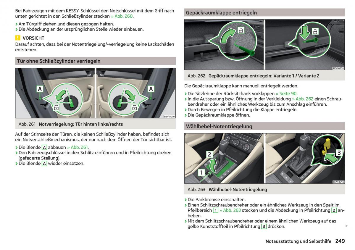 Skoda Superb III 3 Handbuch / page 251