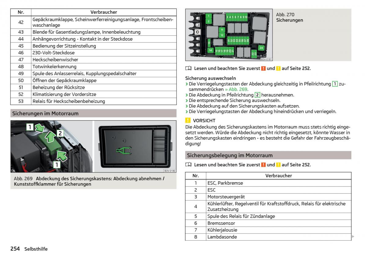 Skoda Superb III 3 Handbuch / page 256