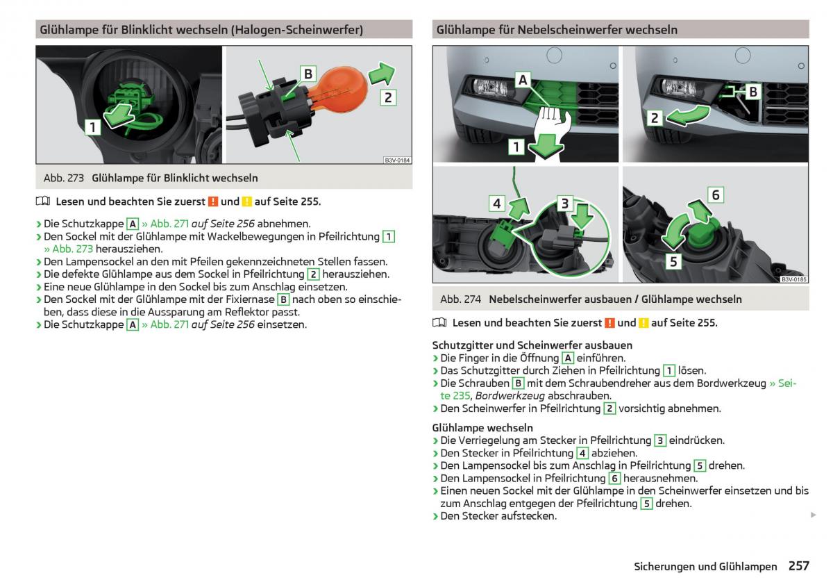 Skoda Superb III 3 Handbuch / page 259