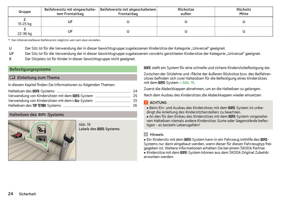 Skoda Superb III 3 Handbuch / page 26