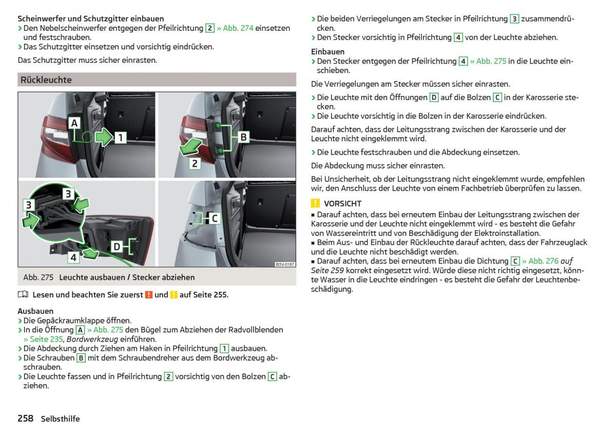 Skoda Superb III 3 Handbuch / page 260