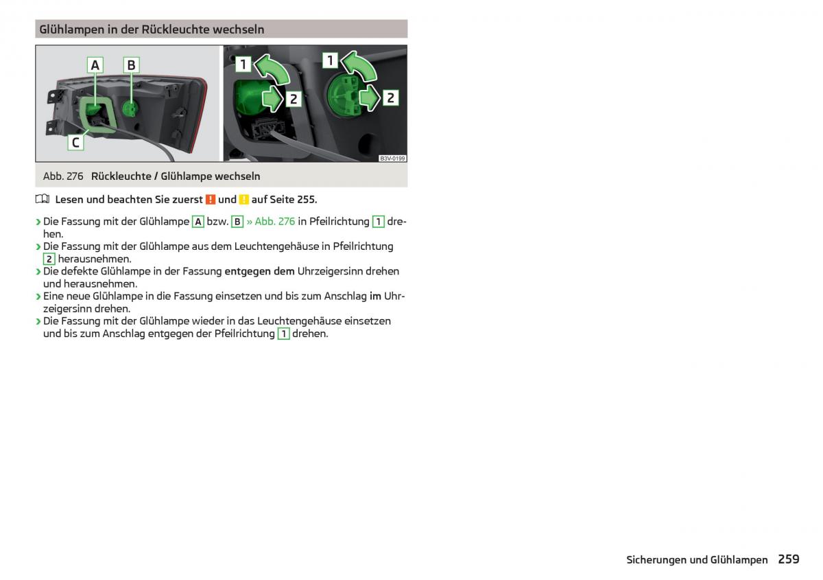 Skoda Superb III 3 Handbuch / page 261