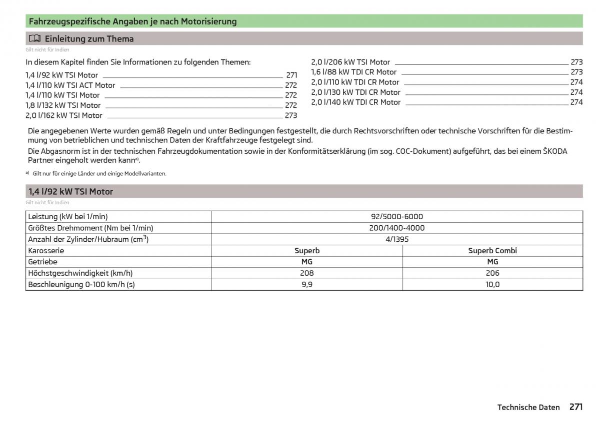 Skoda Superb III 3 Handbuch / page 273