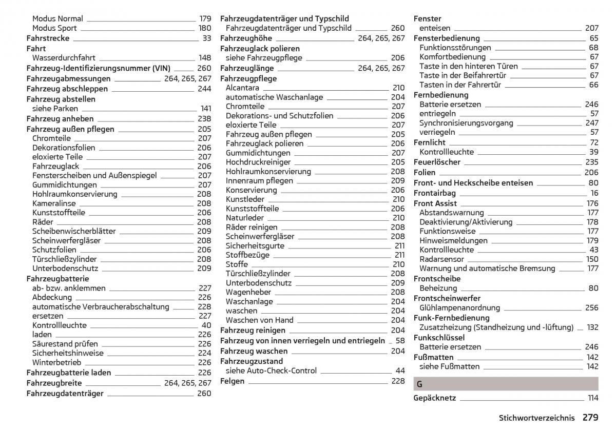 Skoda Superb III 3 Handbuch / page 281