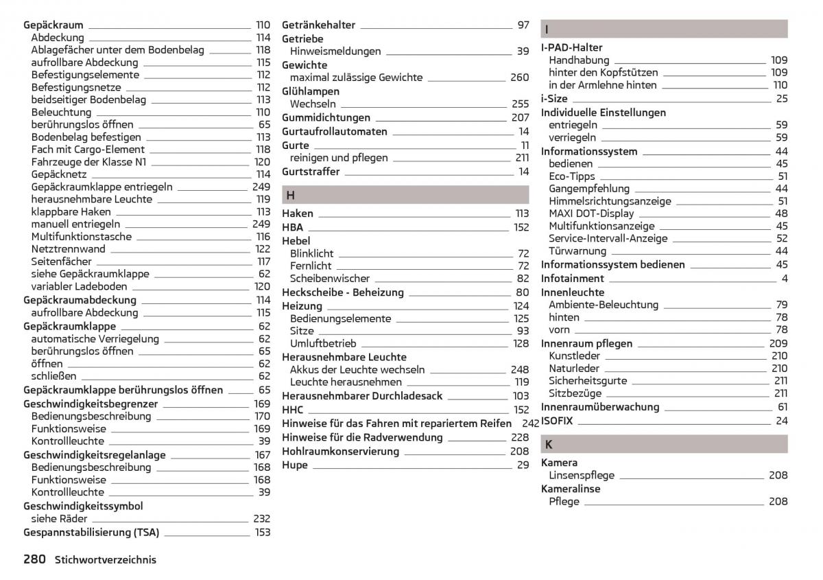 Skoda Superb III 3 Handbuch / page 282