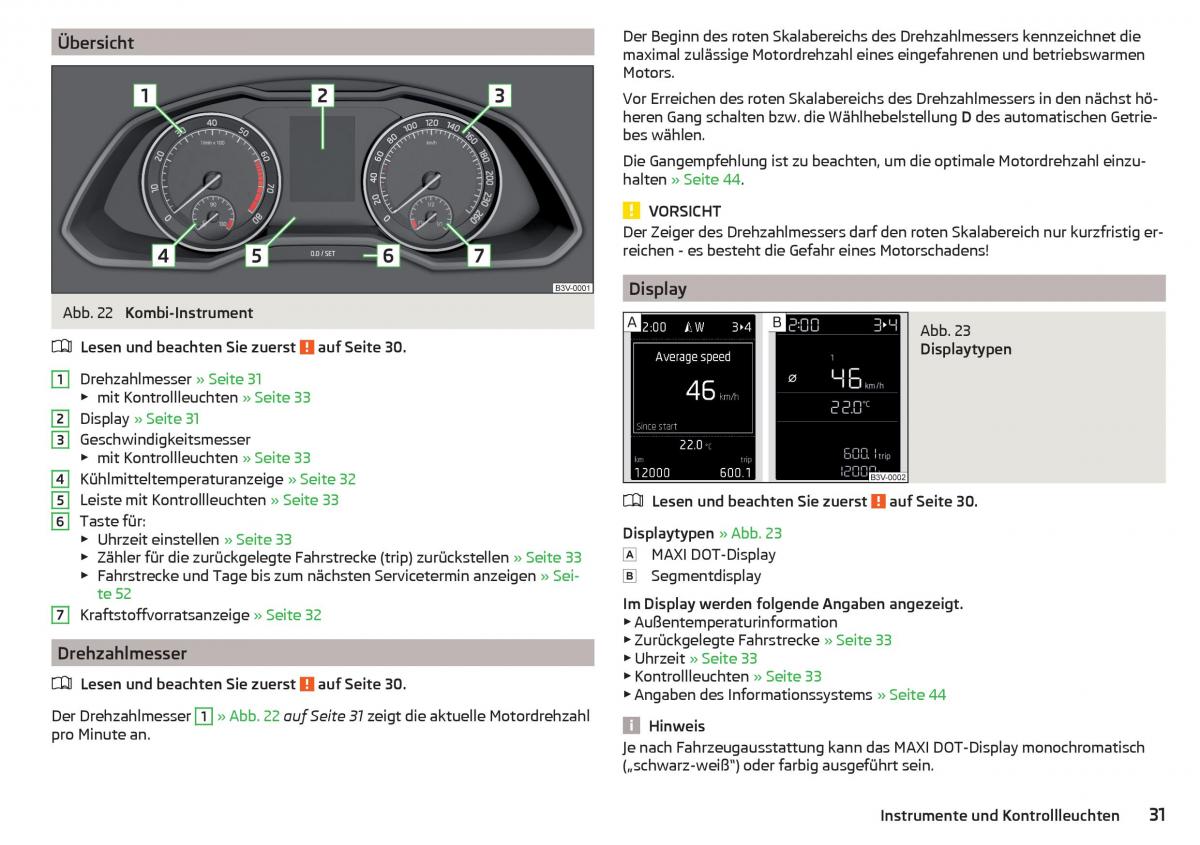 Skoda Superb III 3 Handbuch / page 33