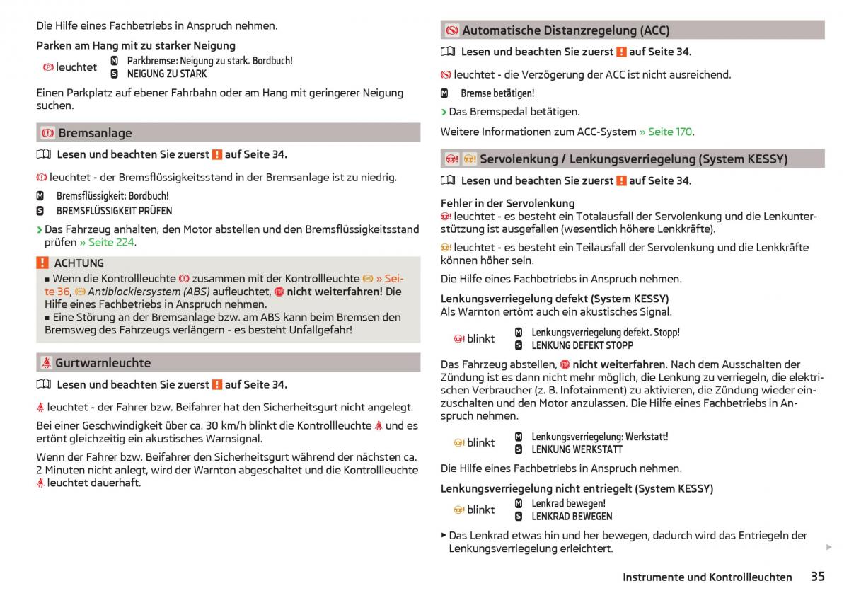 Skoda Superb III 3 Handbuch / page 37