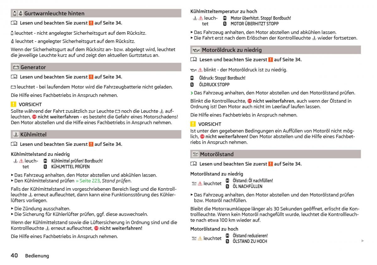 Skoda Superb III 3 Handbuch / page 42