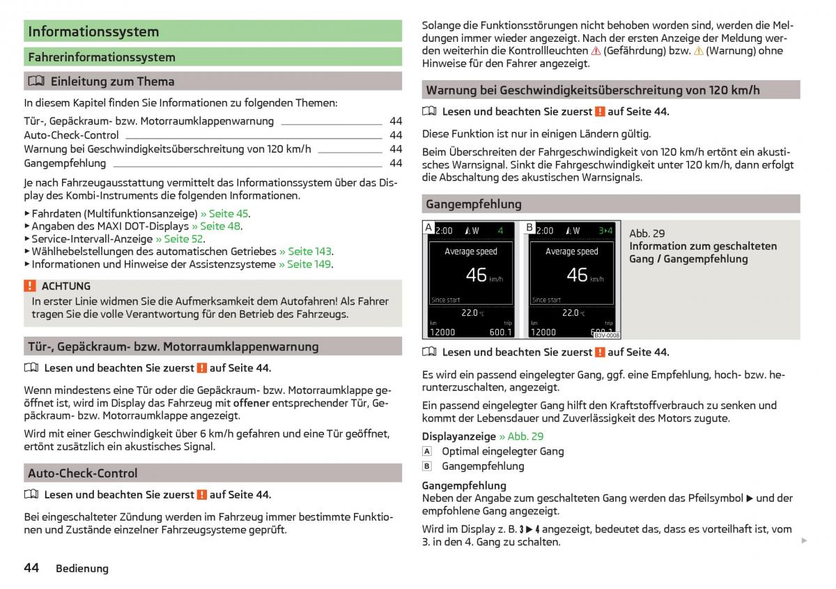 Skoda Superb III 3 Handbuch / page 46