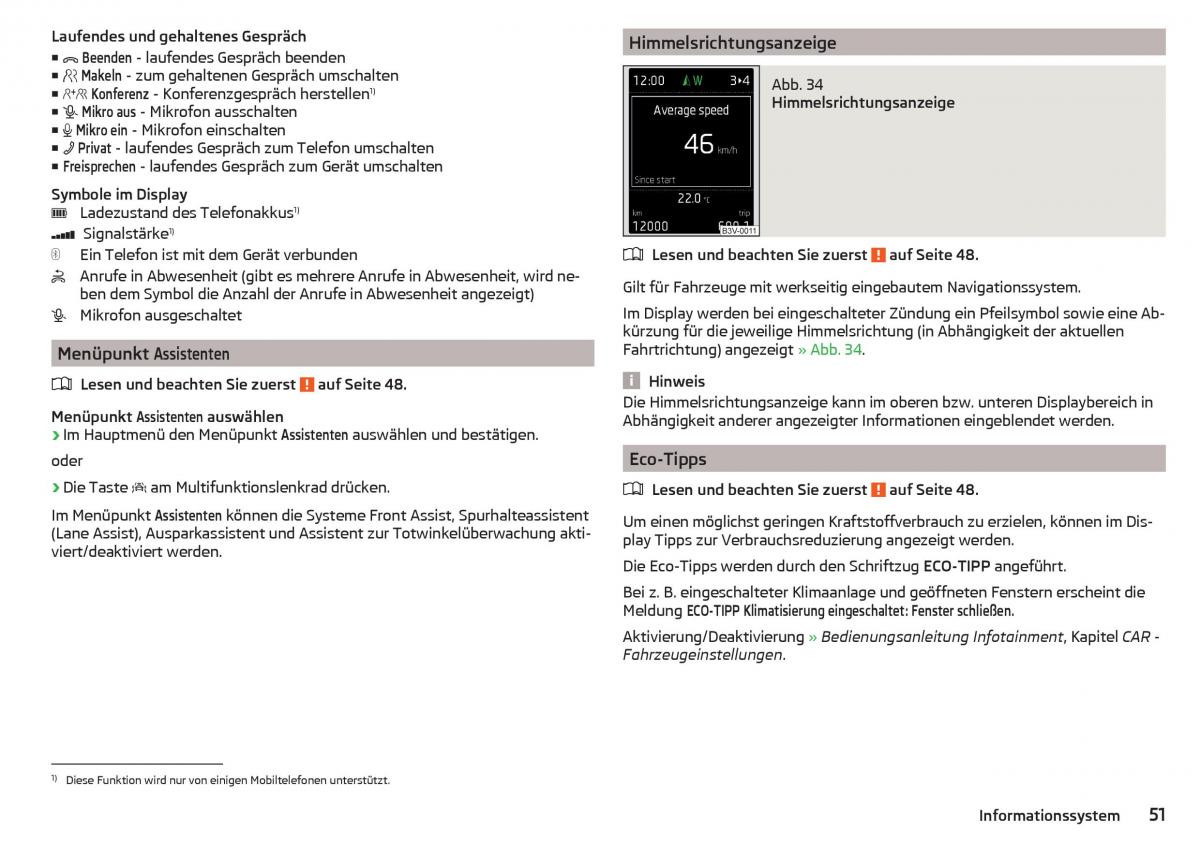 Skoda Superb III 3 Handbuch / page 53