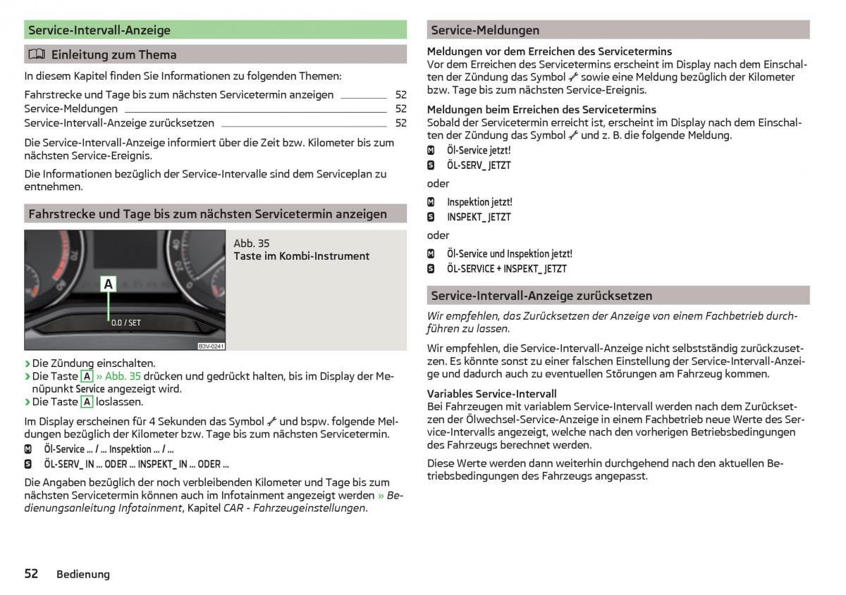 Skoda Superb III 3 Handbuch / page 54