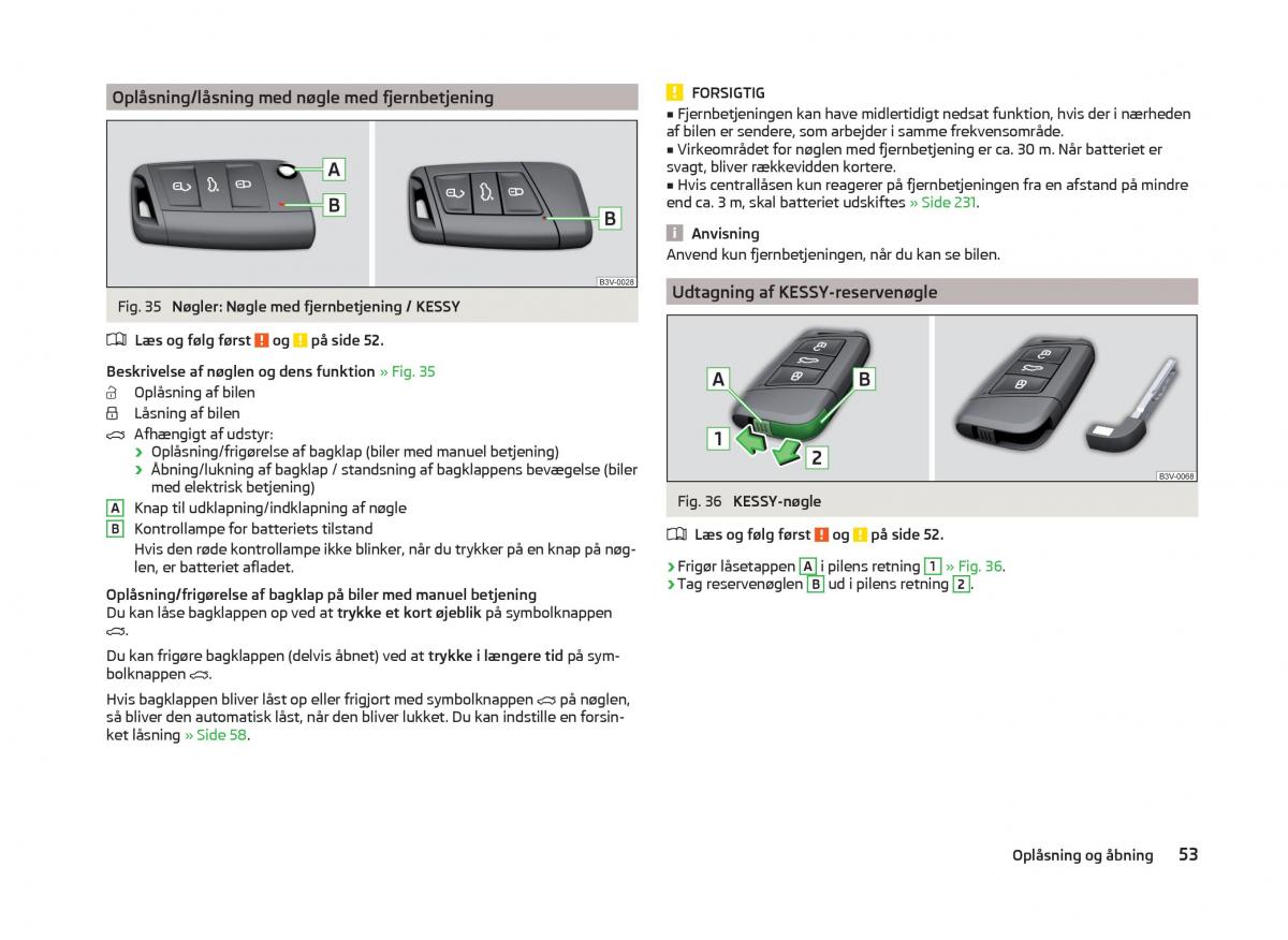 Skoda Superb III 3 Bilens instruktionsbog / page 56