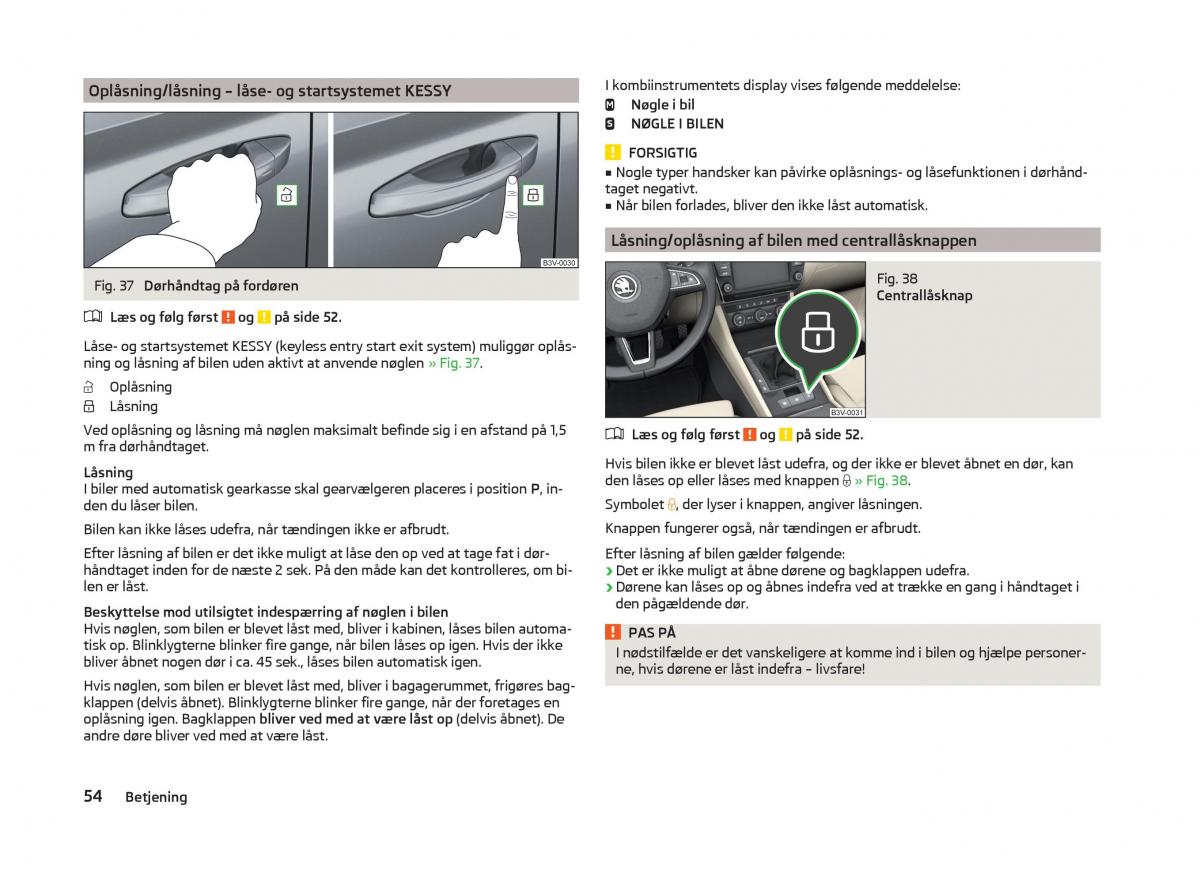 Skoda Superb III 3 Bilens instruktionsbog / page 57