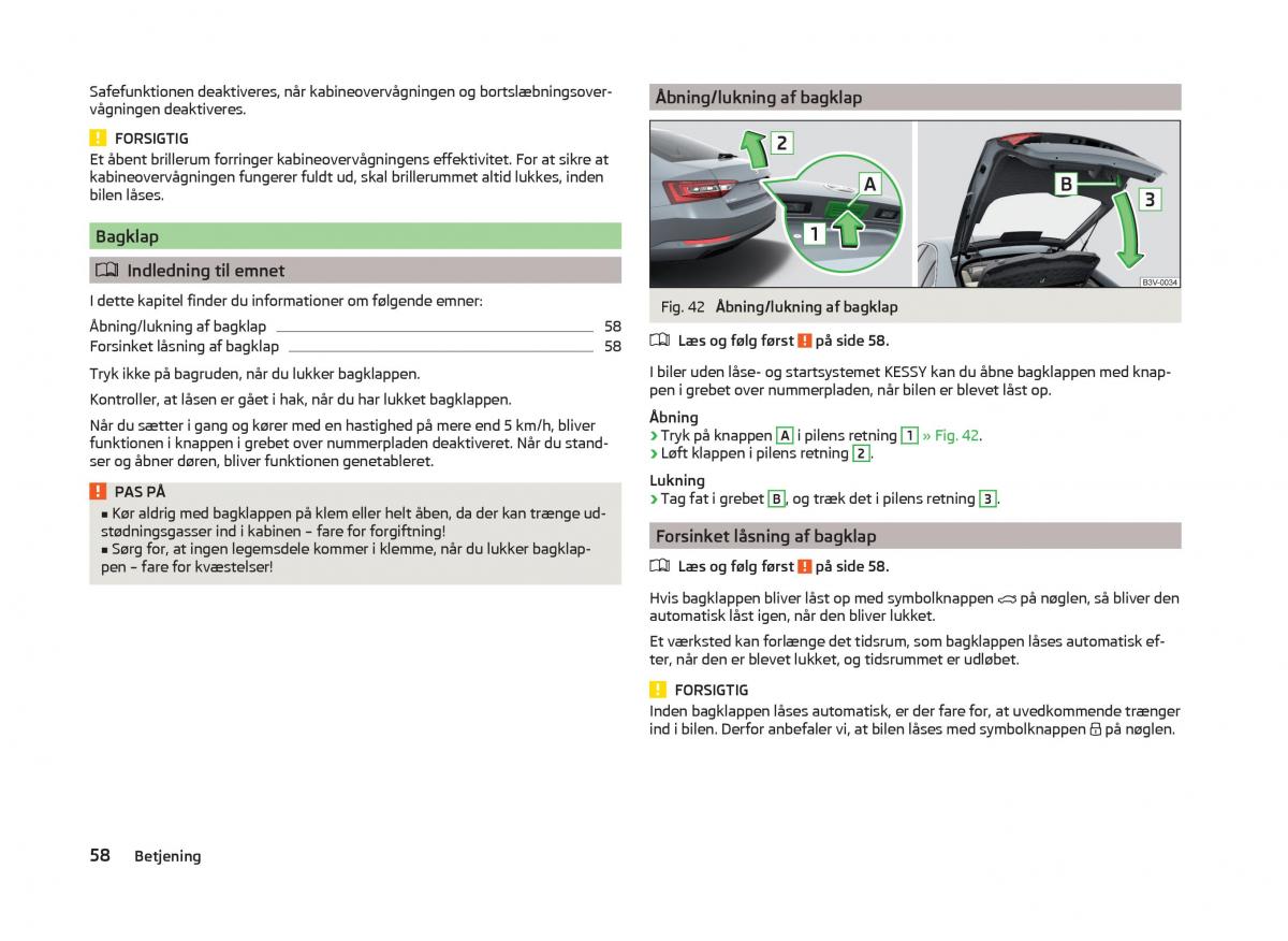 Skoda Superb III 3 Bilens instruktionsbog / page 61