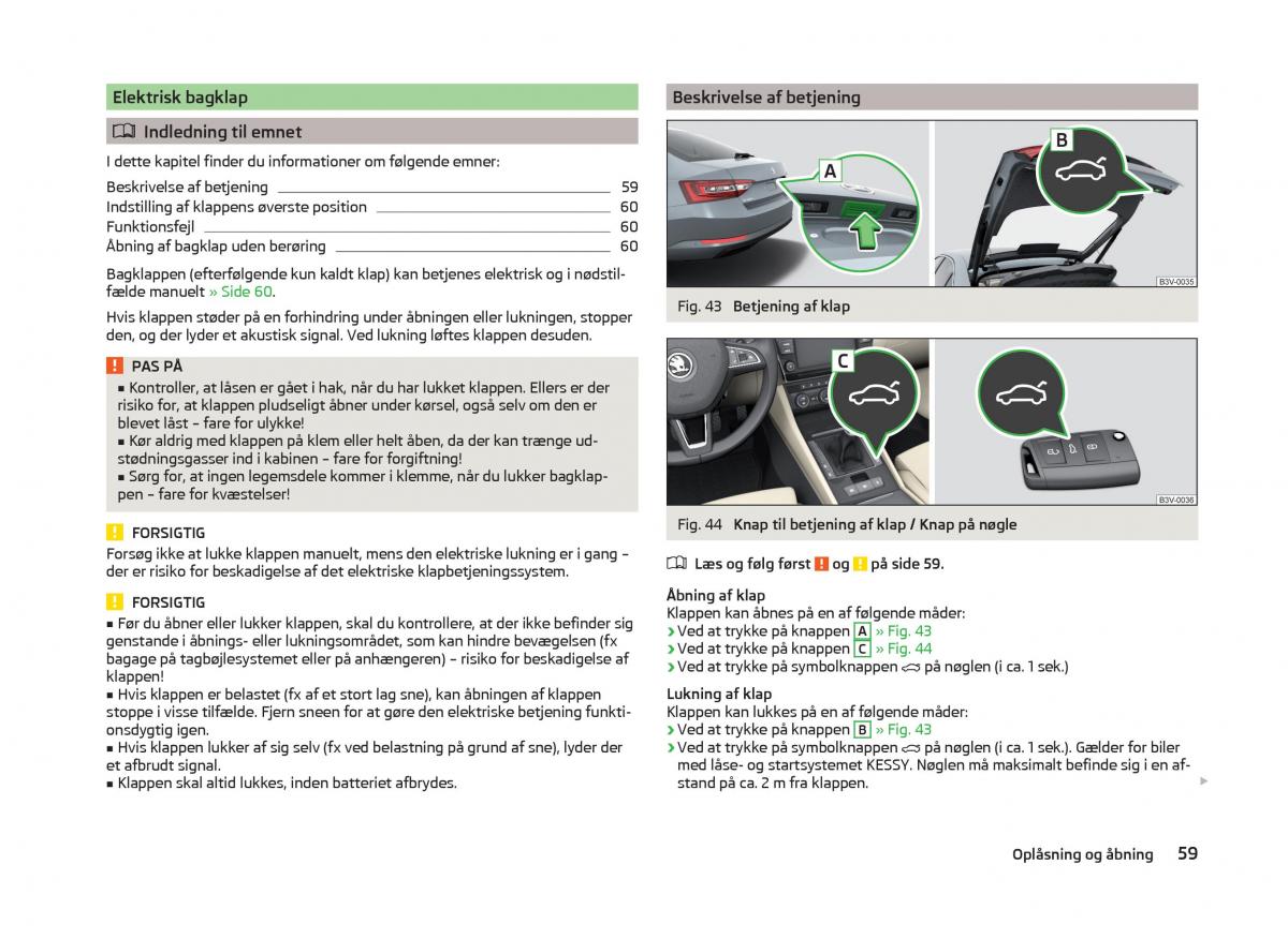 Skoda Superb III 3 Bilens instruktionsbog / page 62