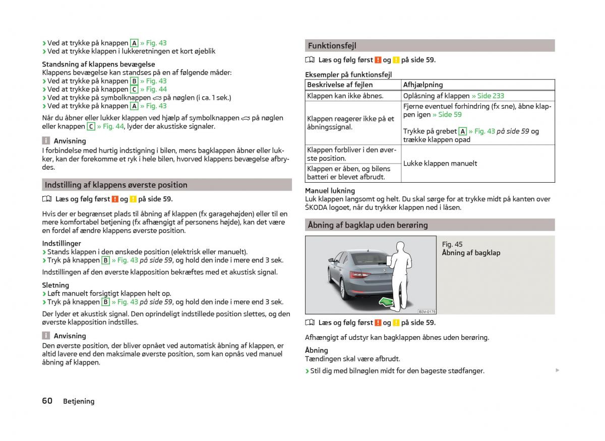 Skoda Superb III 3 Bilens instruktionsbog / page 63