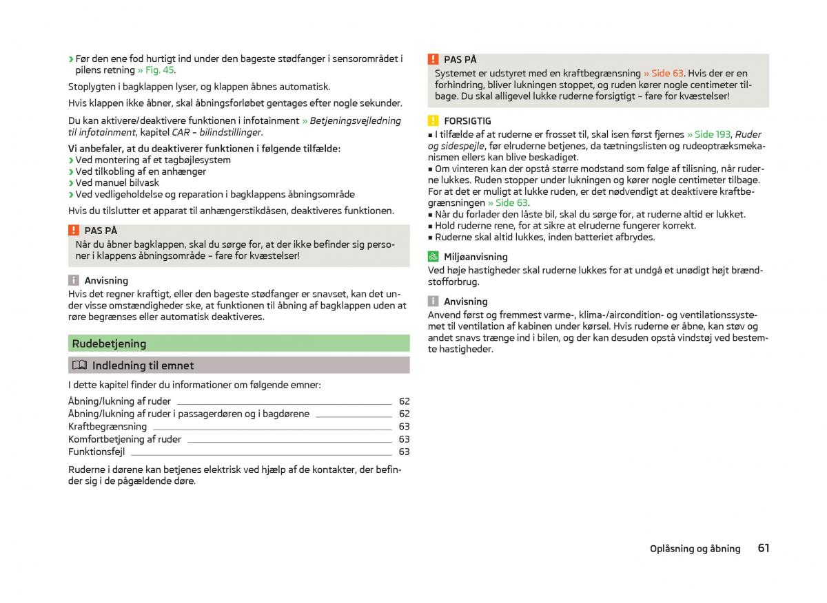 Skoda Superb III 3 Bilens instruktionsbog / page 64