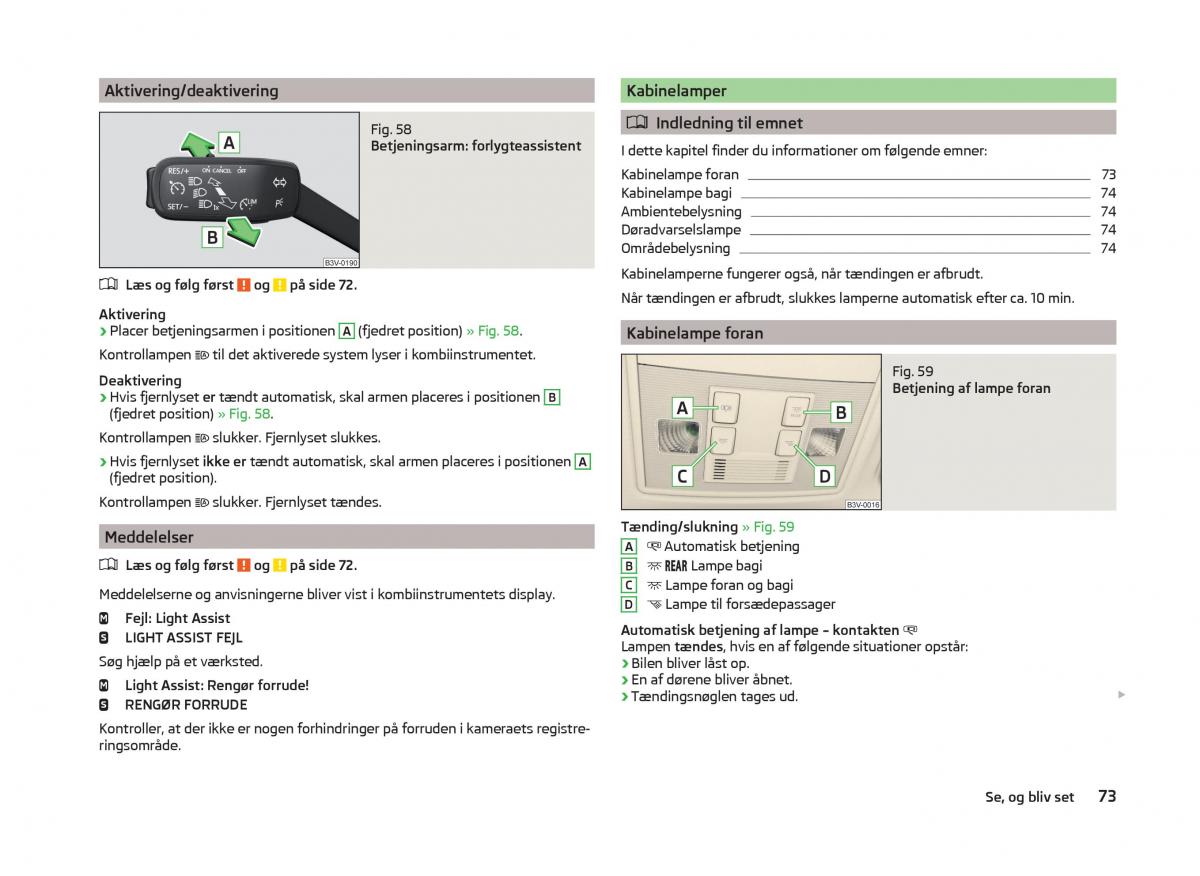 Skoda Superb III 3 Bilens instruktionsbog / page 76