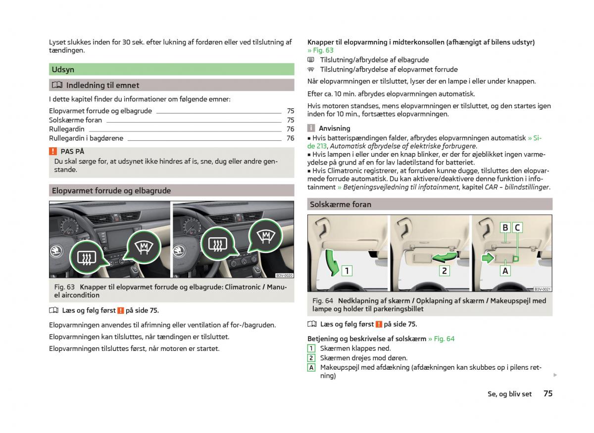 Skoda Superb III 3 Bilens instruktionsbog / page 78