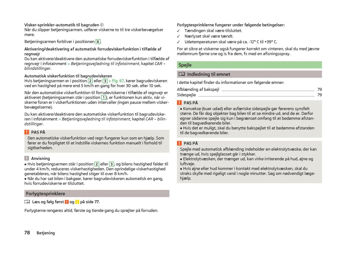 Skoda Superb III 3 Bilens instruktionsbog / page 81