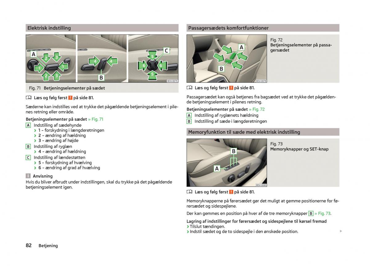 Skoda Superb III 3 Bilens instruktionsbog / page 85