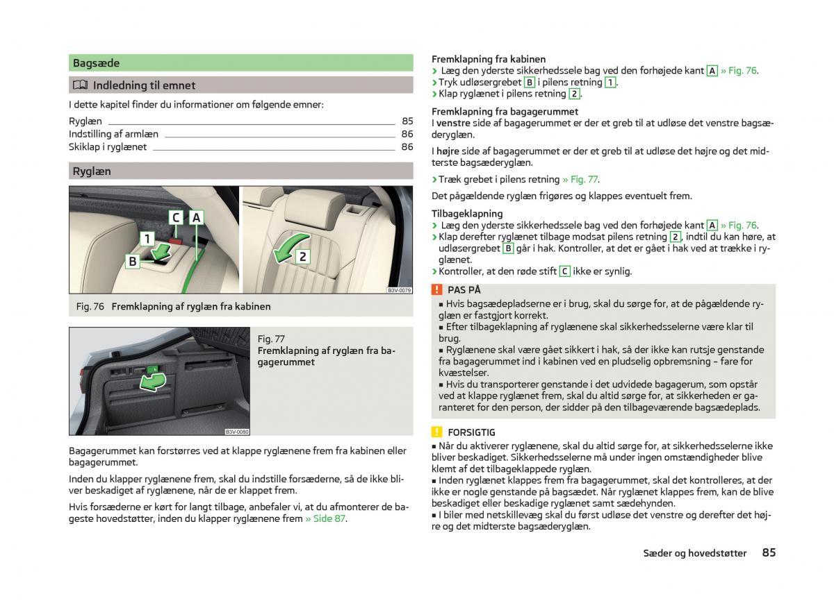 Skoda Superb III 3 Bilens instruktionsbog / page 88