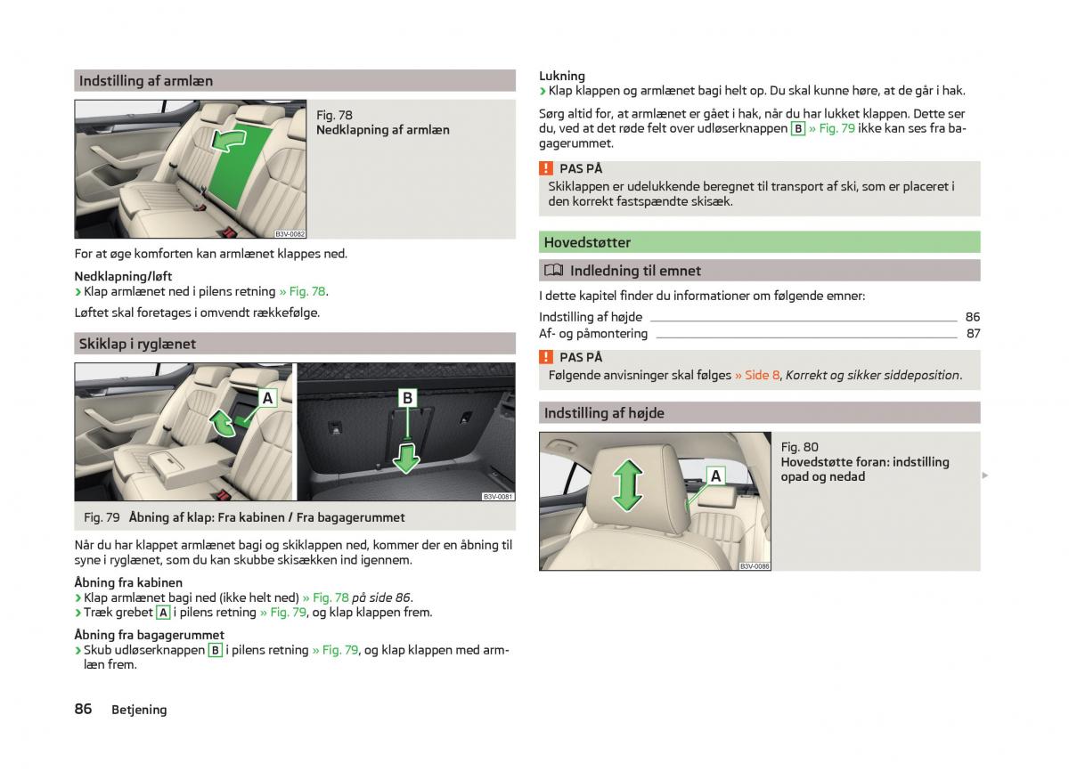 Skoda Superb III 3 Bilens instruktionsbog / page 89