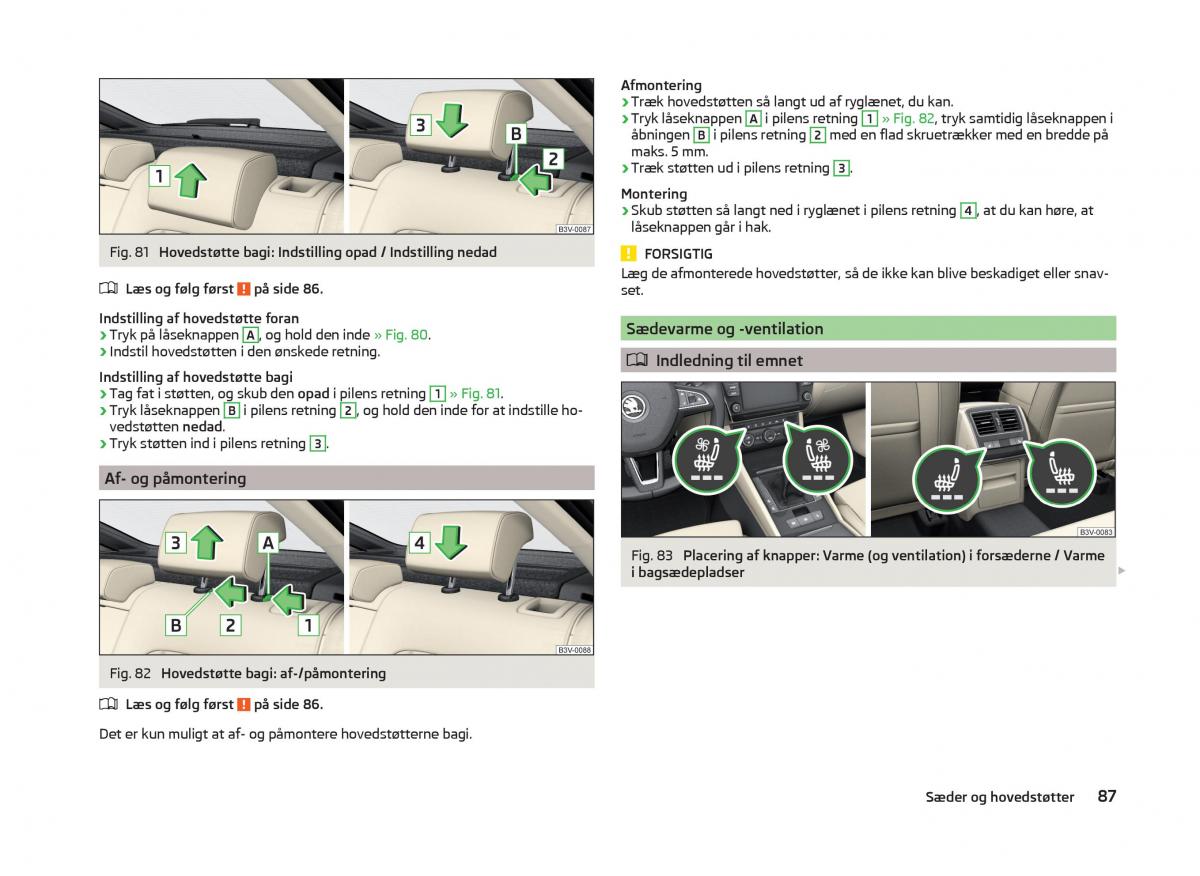 Skoda Superb III 3 Bilens instruktionsbog / page 90