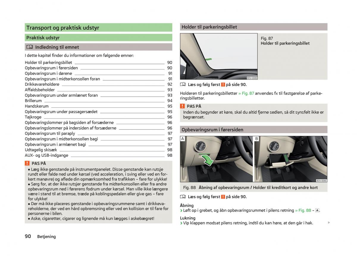 Skoda Superb III 3 Bilens instruktionsbog / page 93