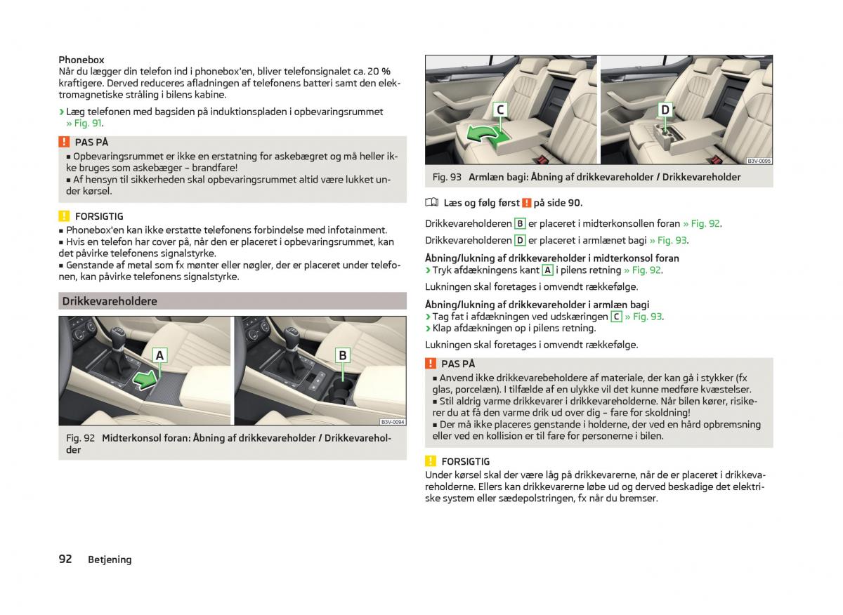 Skoda Superb III 3 Bilens instruktionsbog / page 95