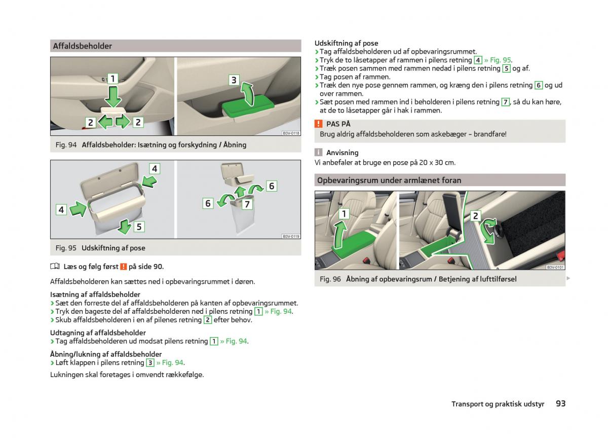 Skoda Superb III 3 Bilens instruktionsbog / page 96