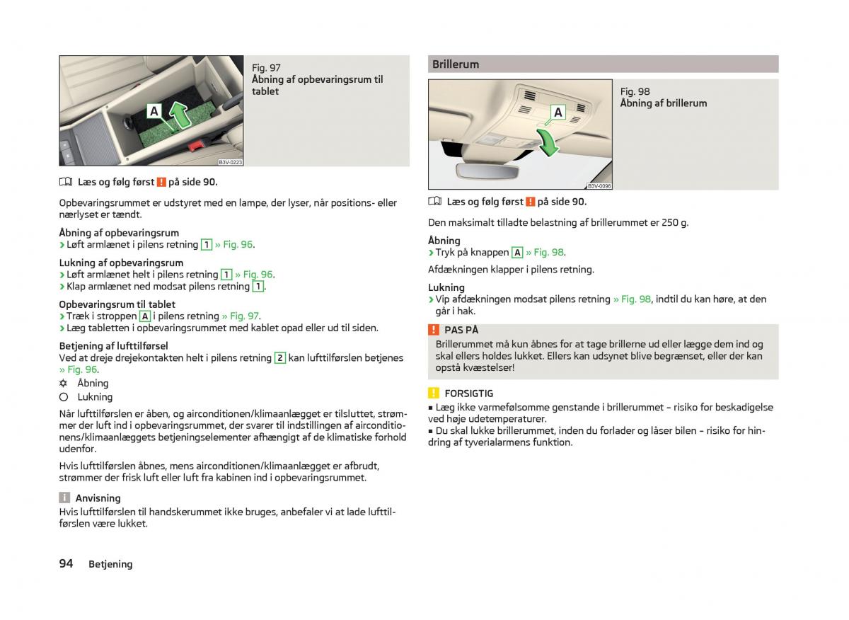 Skoda Superb III 3 Bilens instruktionsbog / page 97