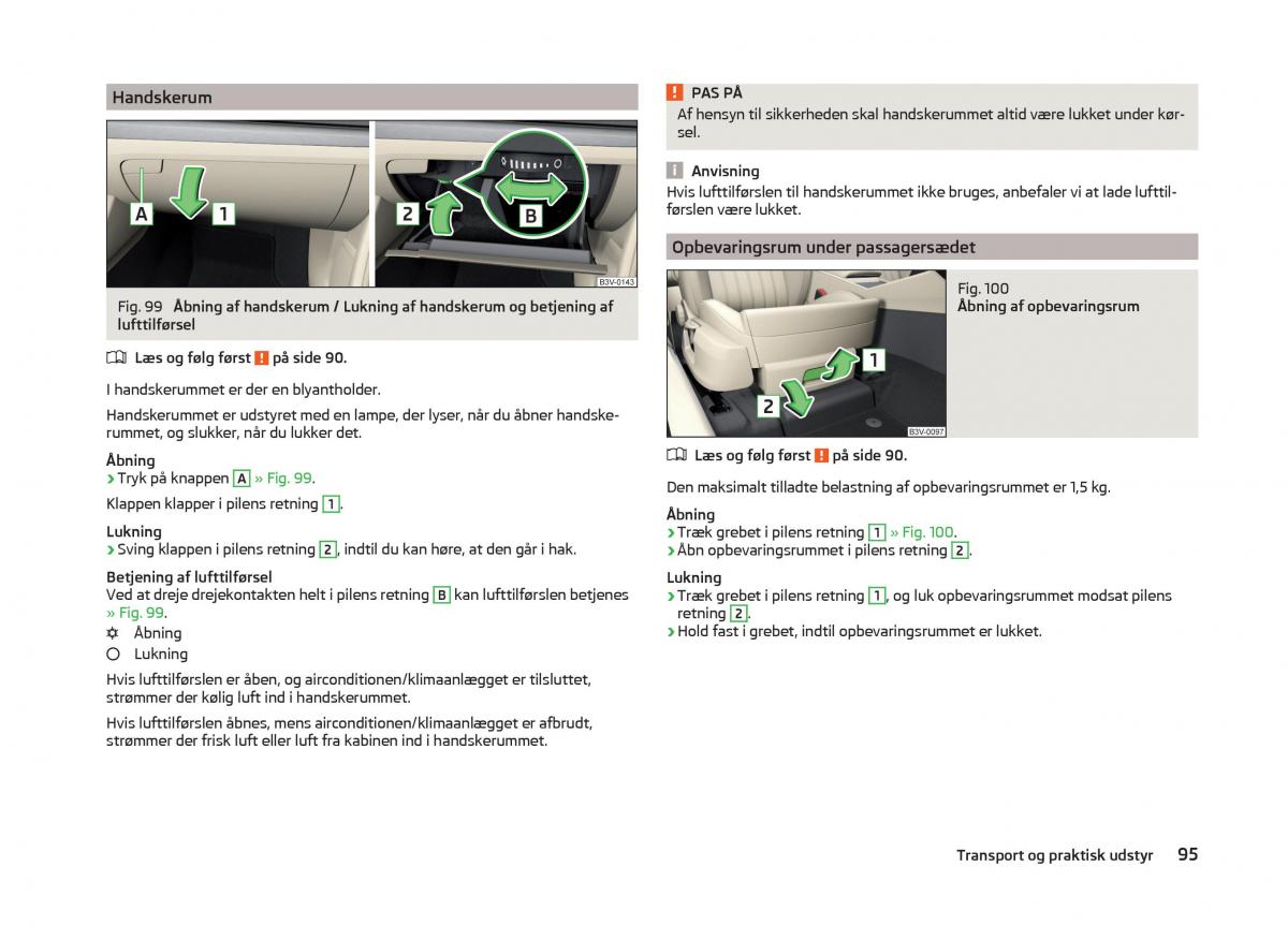 Skoda Superb III 3 Bilens instruktionsbog / page 98