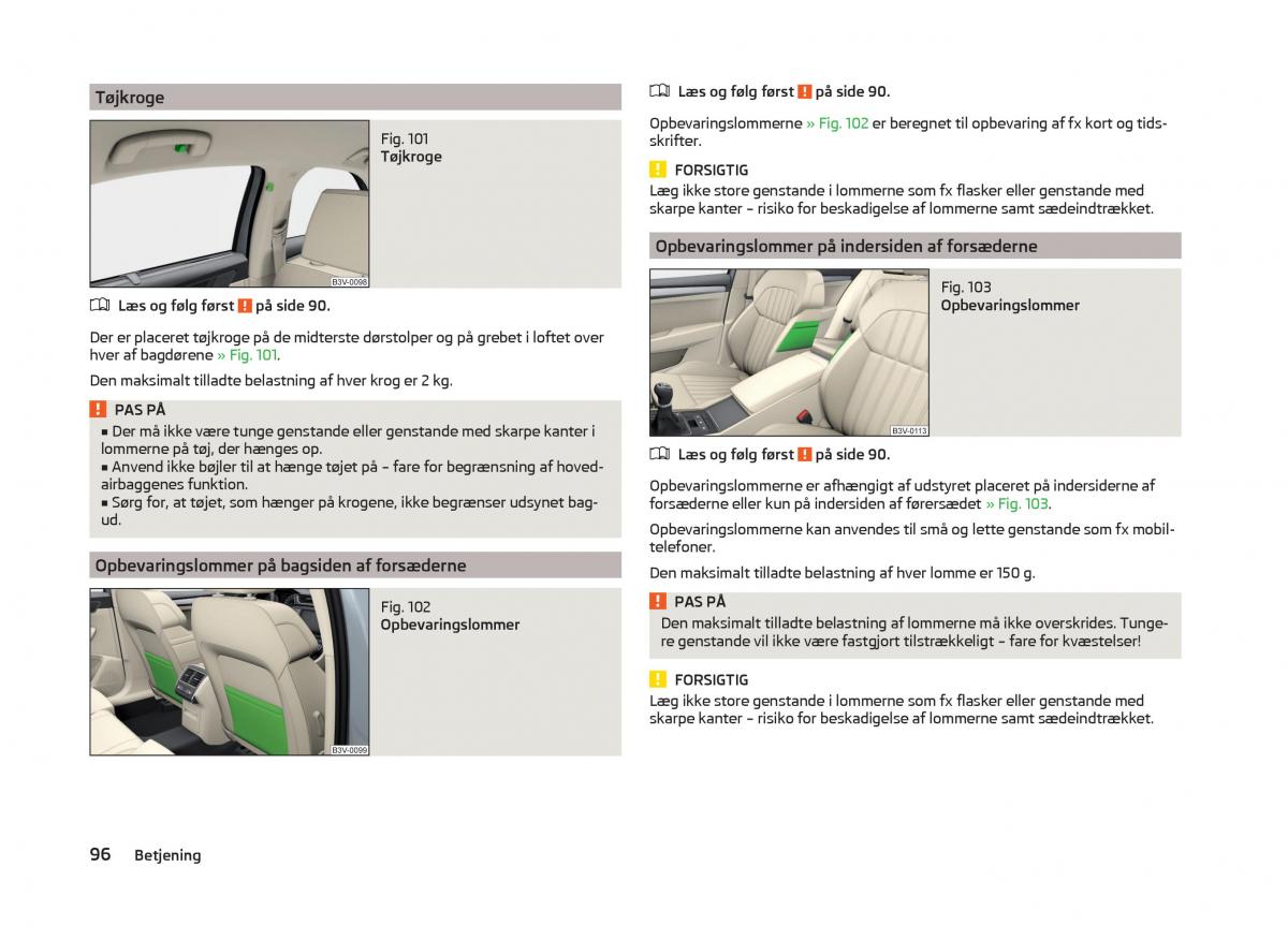 Skoda Superb III 3 Bilens instruktionsbog / page 99