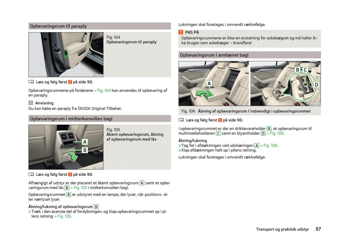 Skoda Superb III 3 Bilens instruktionsbog / page 100