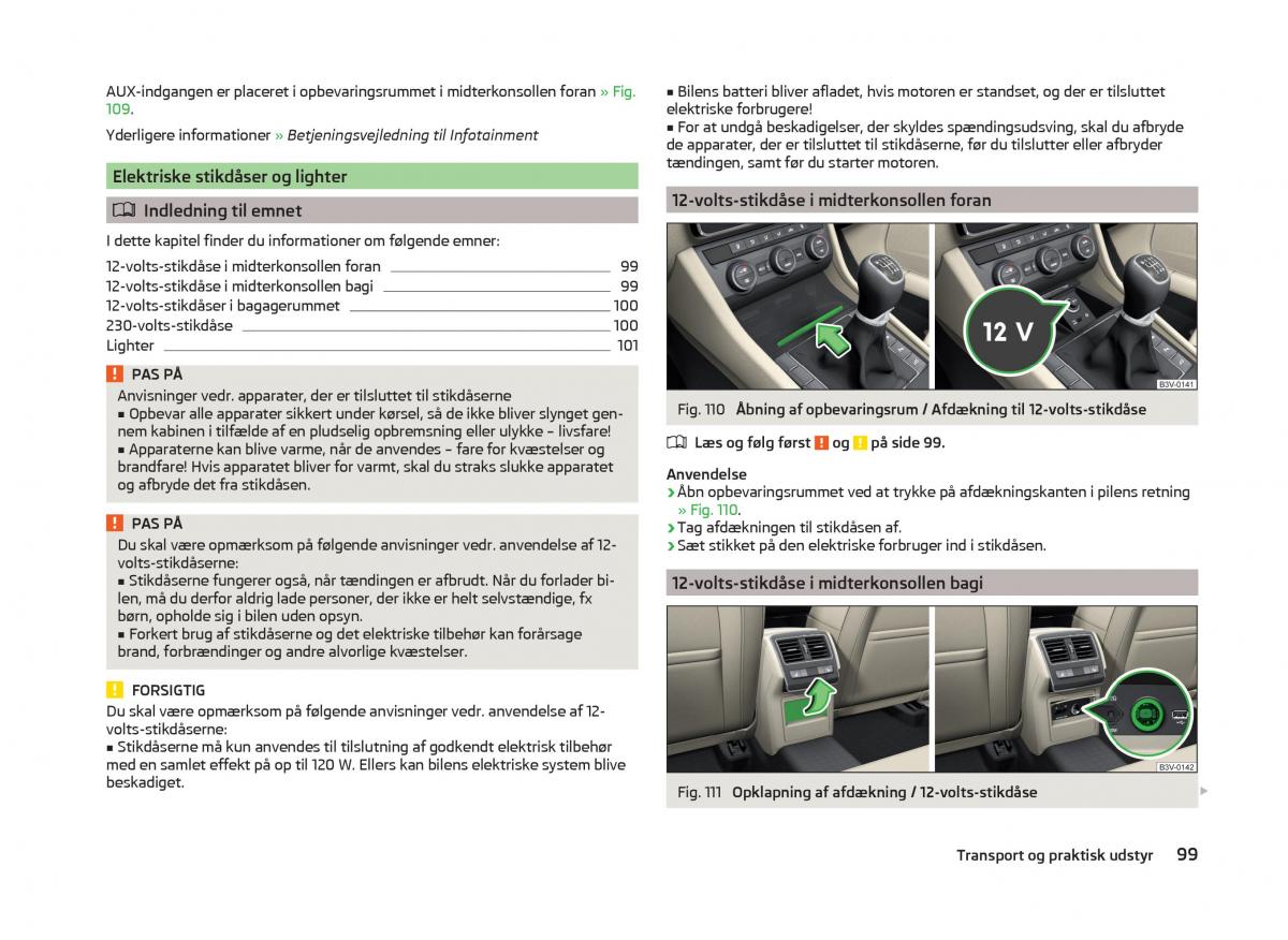 Skoda Superb III 3 Bilens instruktionsbog / page 102