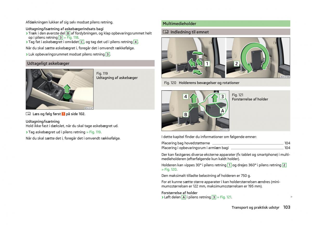 Skoda Superb III 3 Bilens instruktionsbog / page 106