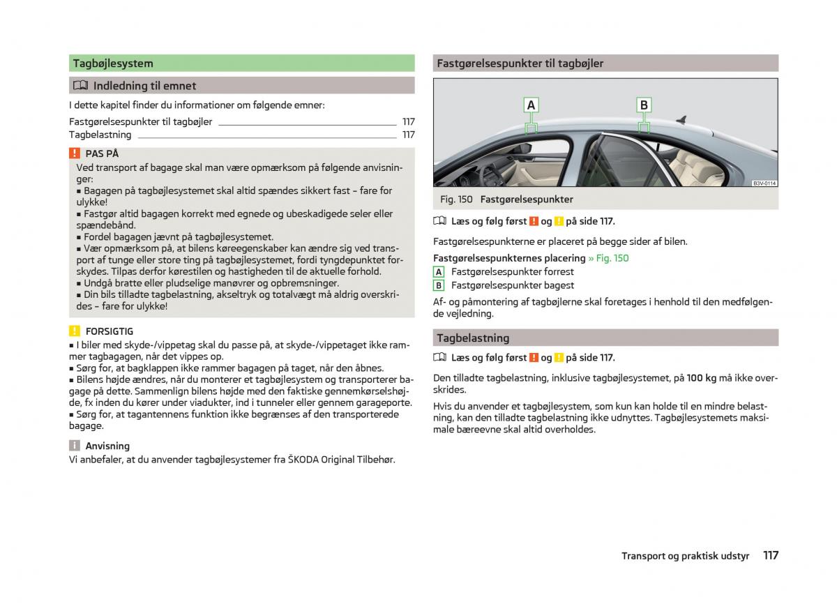 Skoda Superb III 3 Bilens instruktionsbog / page 120