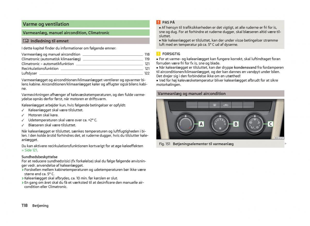 Skoda Superb III 3 Bilens instruktionsbog / page 121