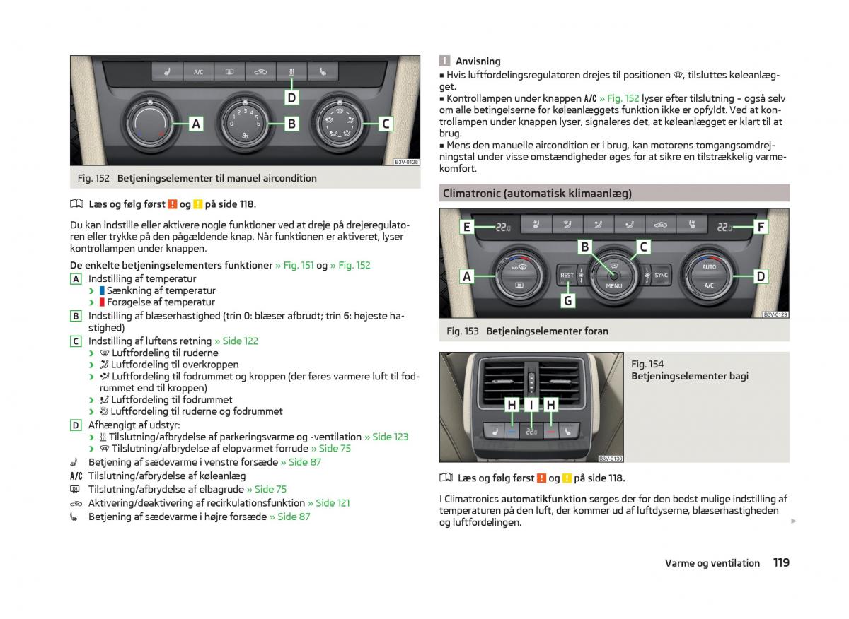 Skoda Superb III 3 Bilens instruktionsbog / page 122