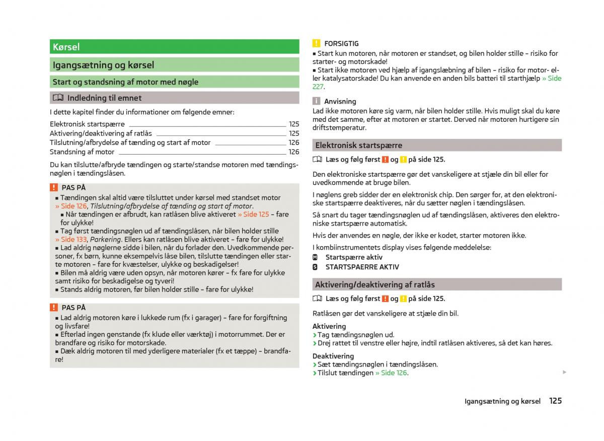 Skoda Superb III 3 Bilens instruktionsbog / page 128