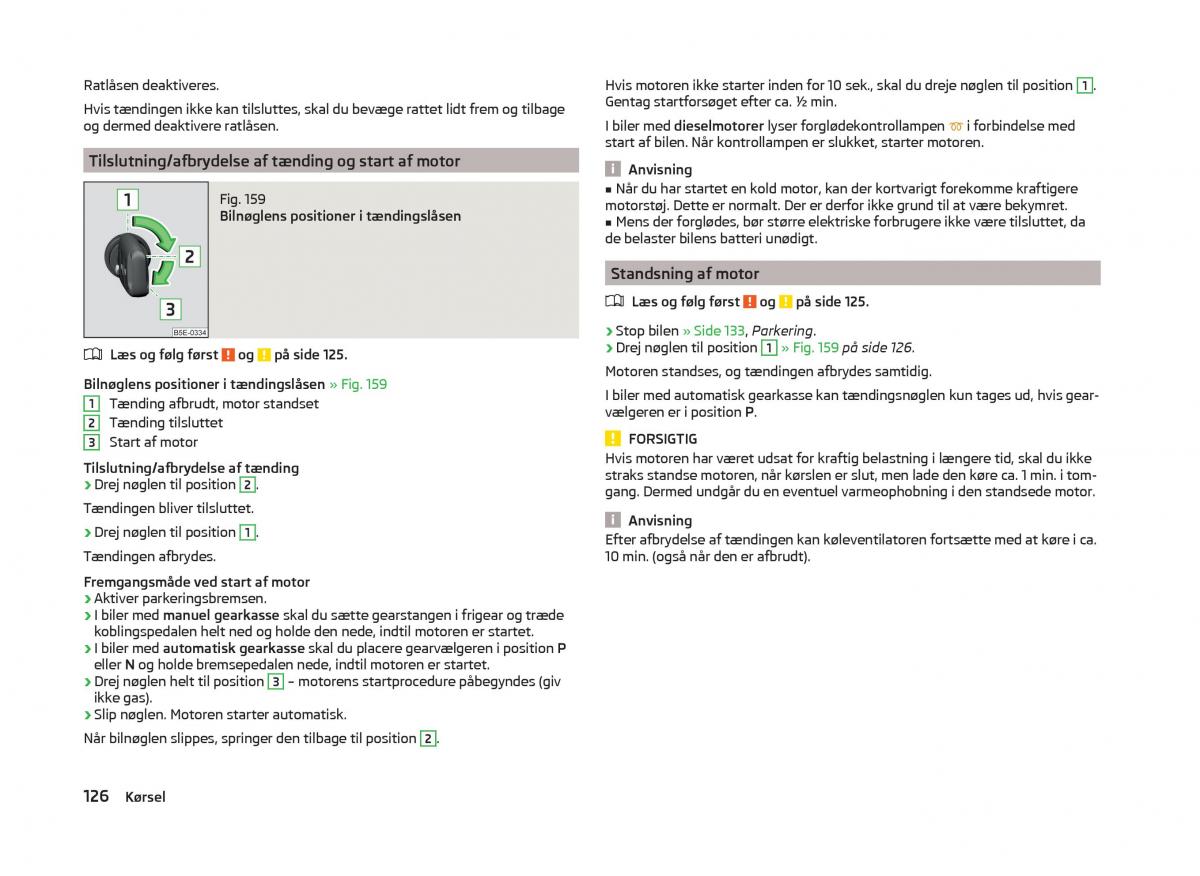 Skoda Superb III 3 Bilens instruktionsbog / page 129