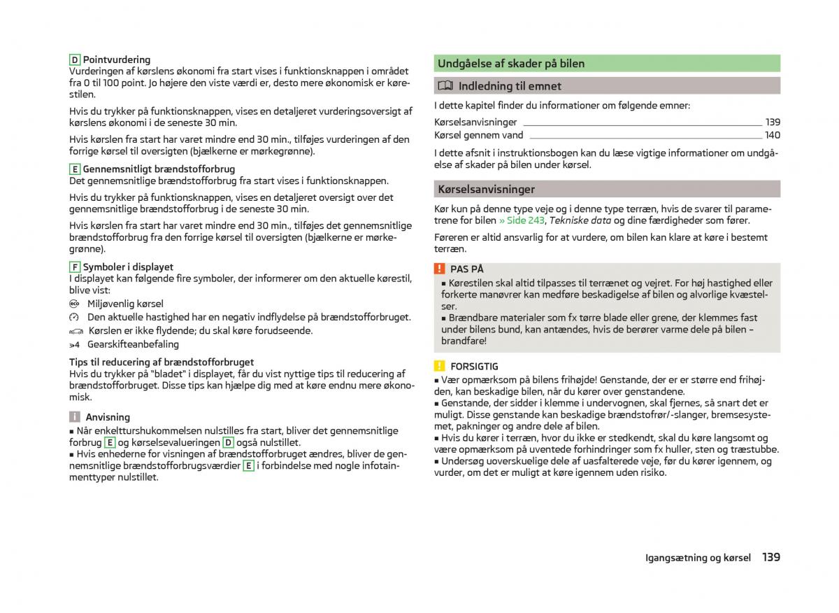 Skoda Superb III 3 Bilens instruktionsbog / page 142