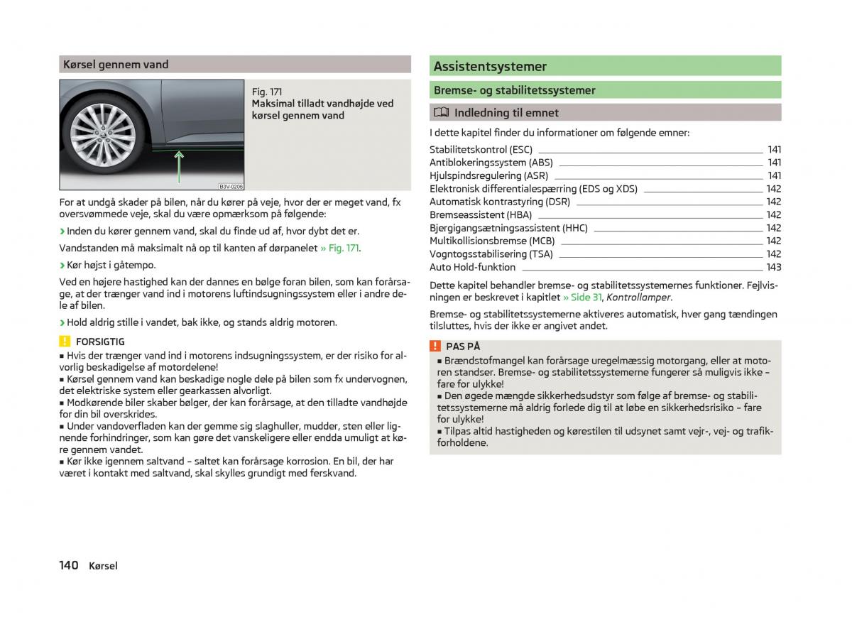 Skoda Superb III 3 Bilens instruktionsbog / page 143