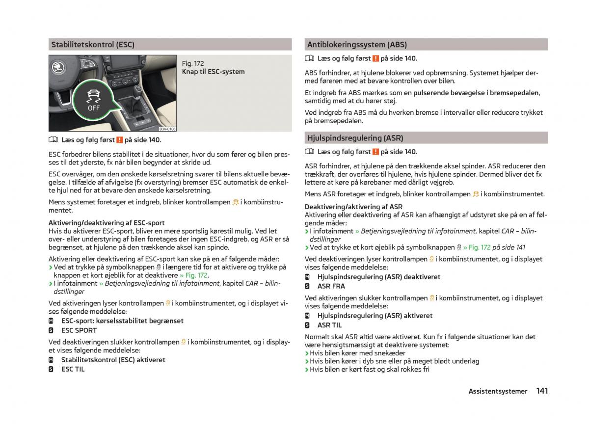 Skoda Superb III 3 Bilens instruktionsbog / page 144