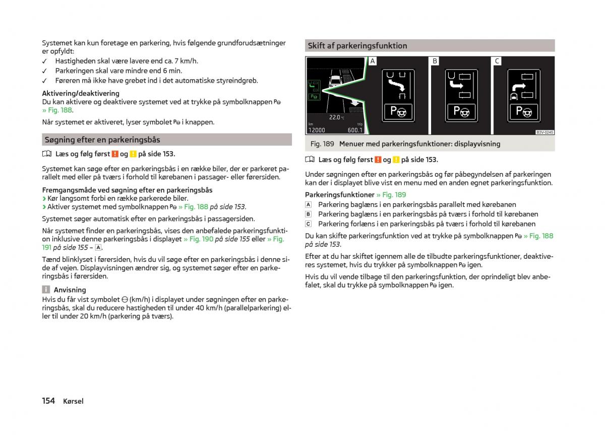 Skoda Superb III 3 Bilens instruktionsbog / page 157