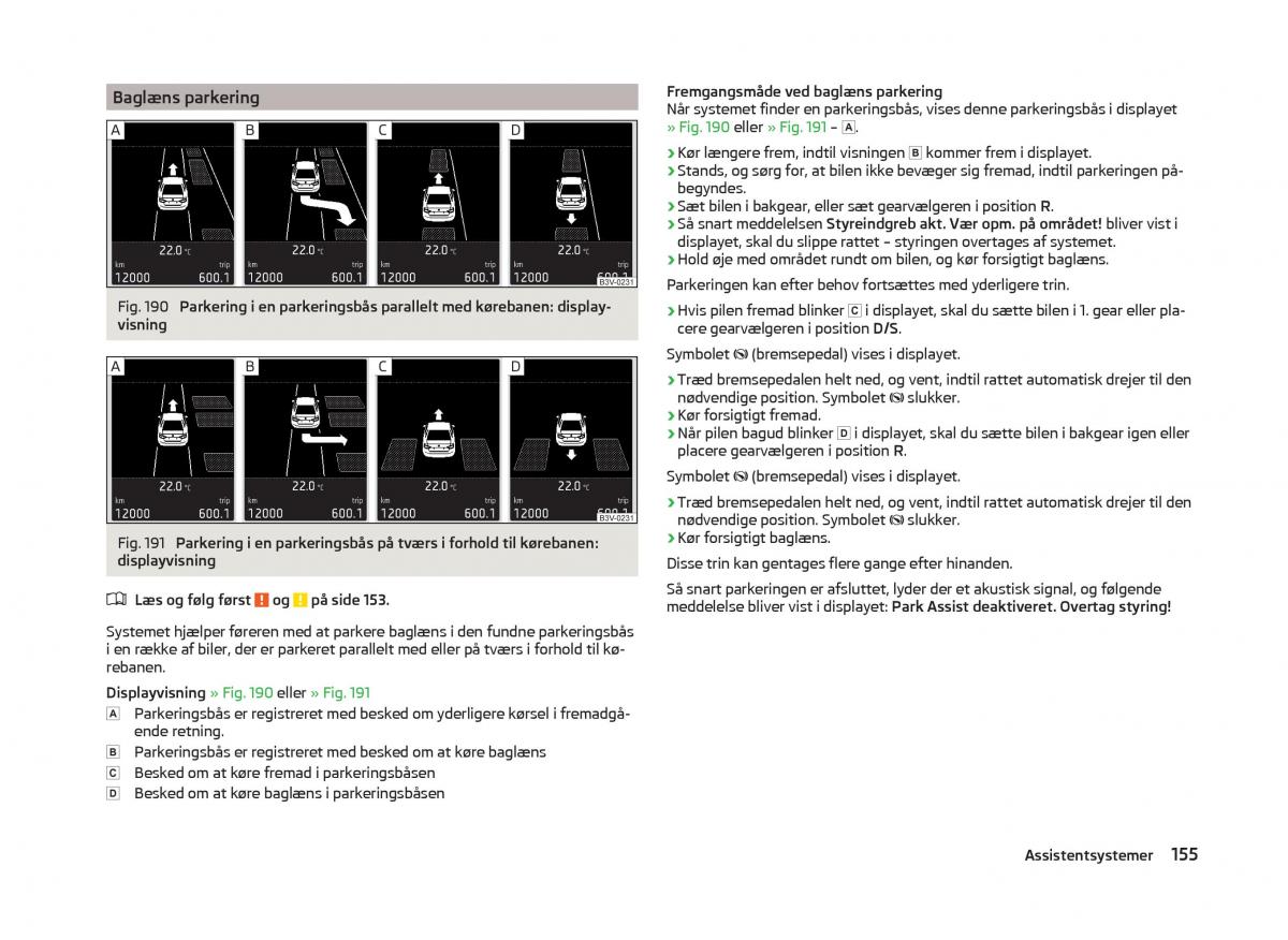 Skoda Superb III 3 Bilens instruktionsbog / page 158